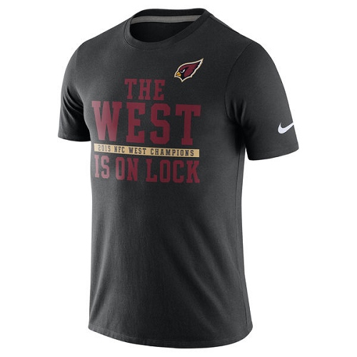 NFL Men's Arizona Cardinals Nike Black 2015 NFC West Division Champions T-Shirt